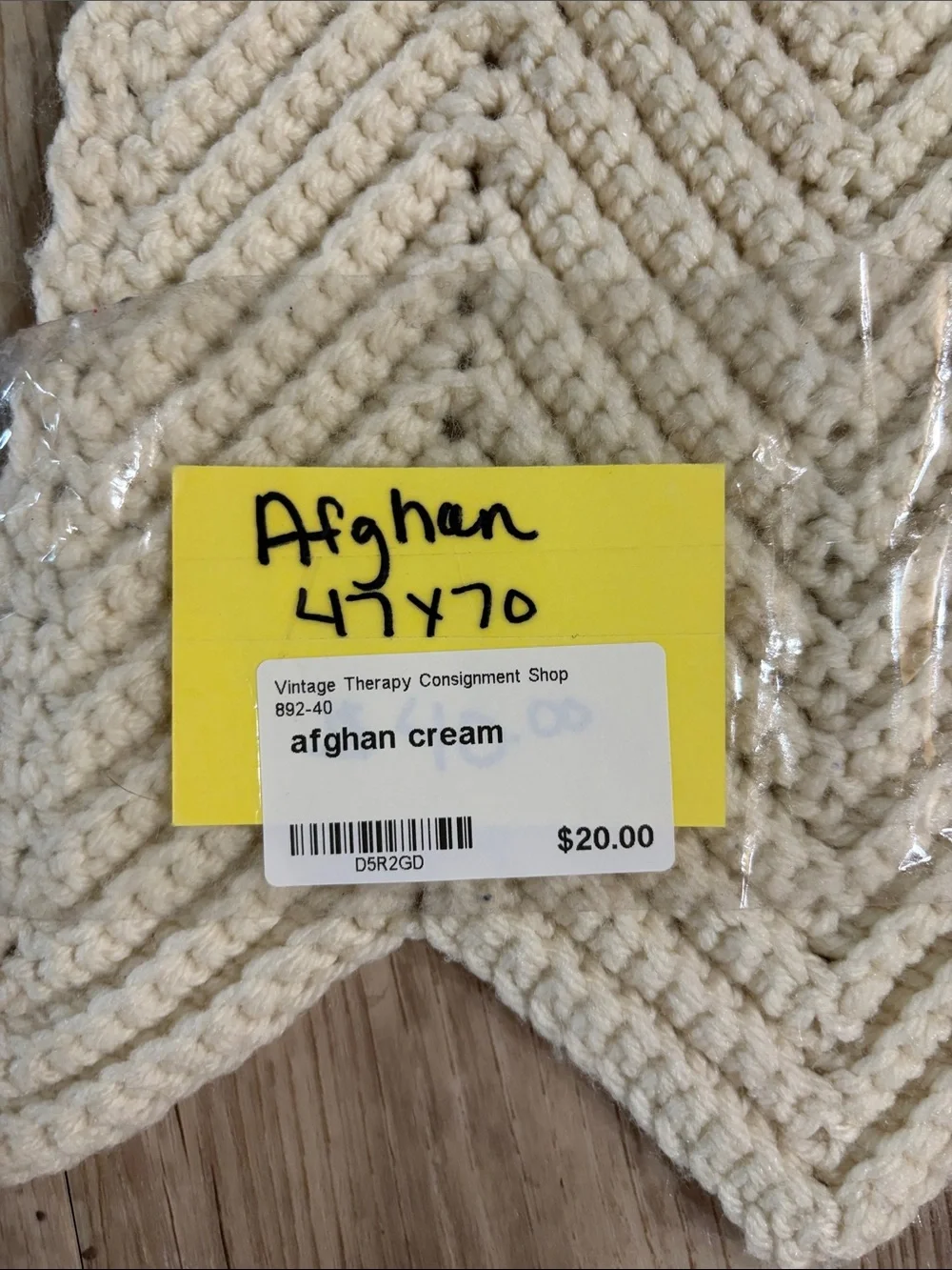 Vintage Cream Afghan Blanket